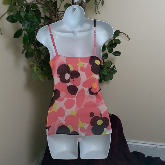 3/$15 NY&CO Spaghetti strap Floral print Top - Picture 2 of 11